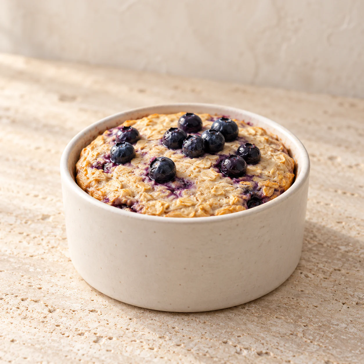 Baked Blueberry Protein Oats, plated