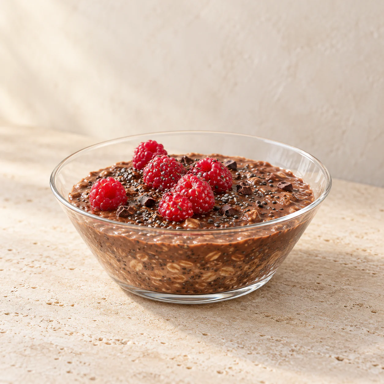 Double Chocolate Overnight Oats, plated