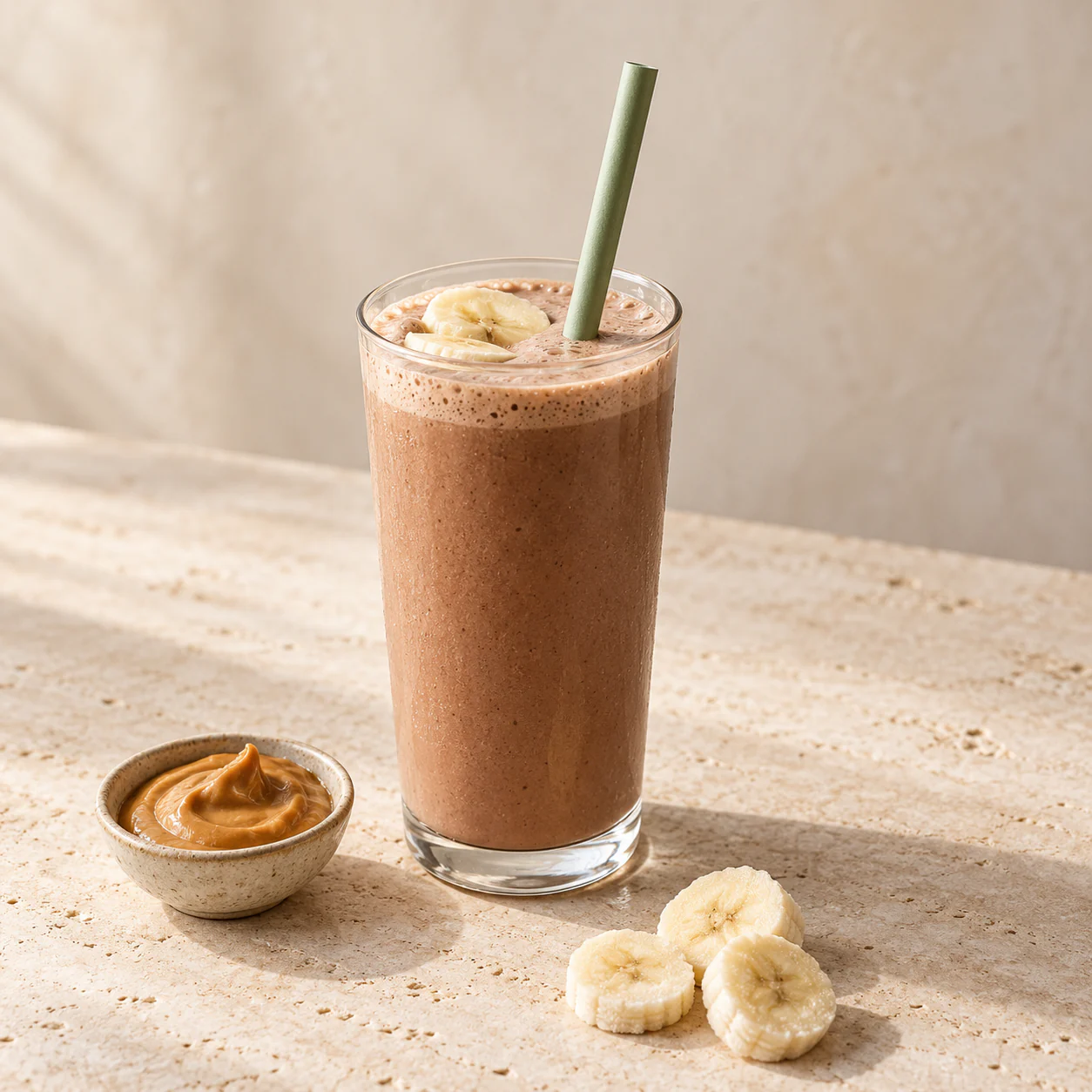 Chocolate Peanut Butter Shake, plated