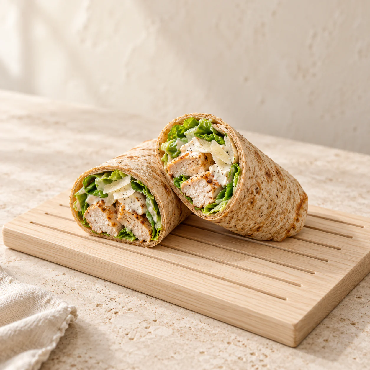 Chicken Caesar Wrap, plated