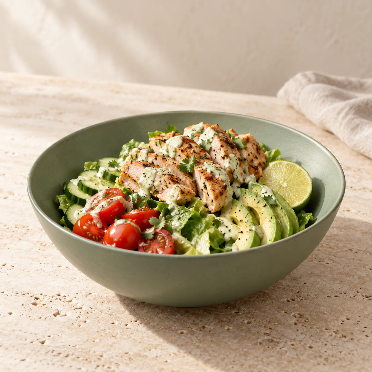 Chicken Avocado Salad, plated