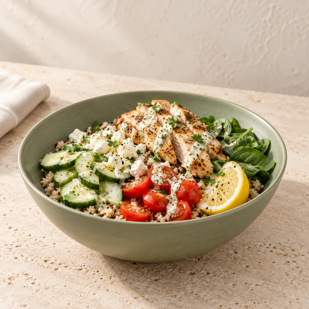 Quinoa Chicken Power Salad, plated