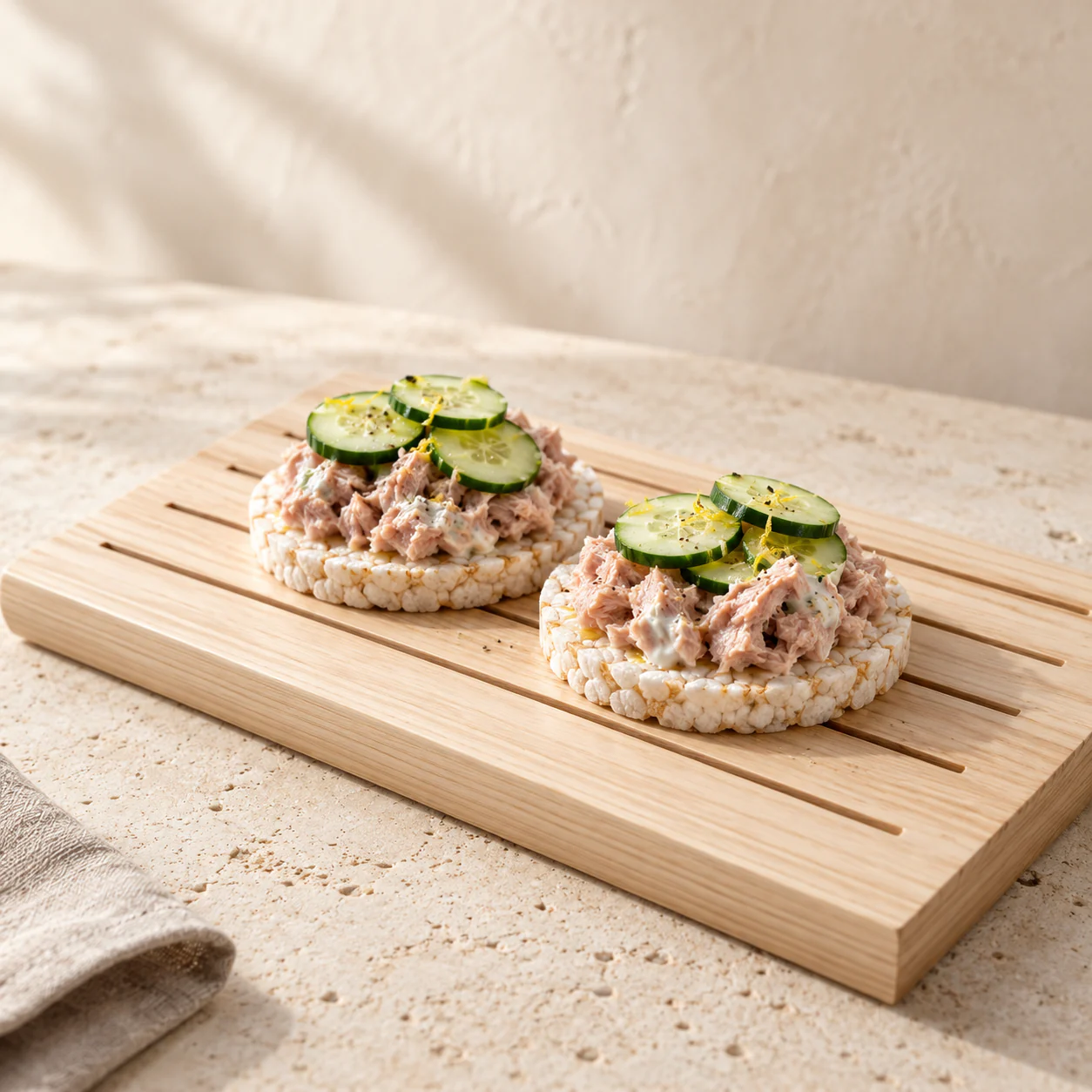 Tuna Rice Cakes, plated