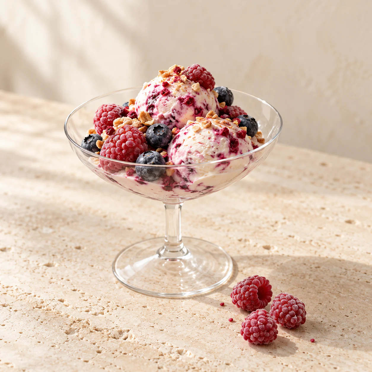Berry Protein Frozen Yogurt, plated
