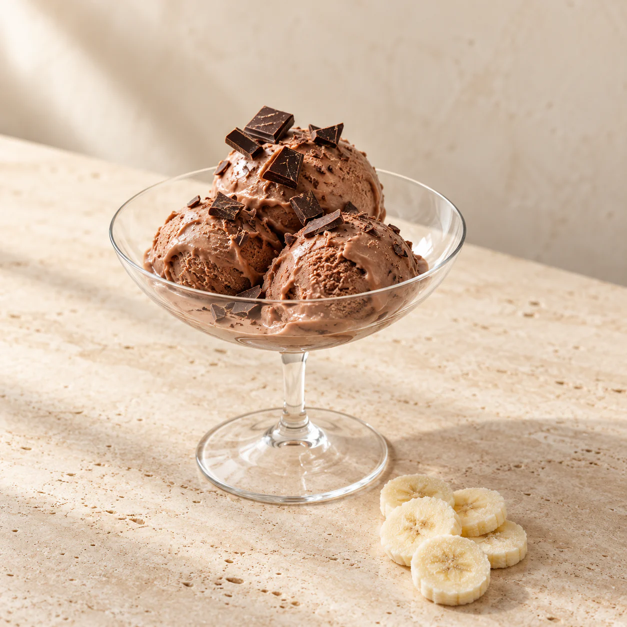 Chocolate Protein Ice Cream, plated