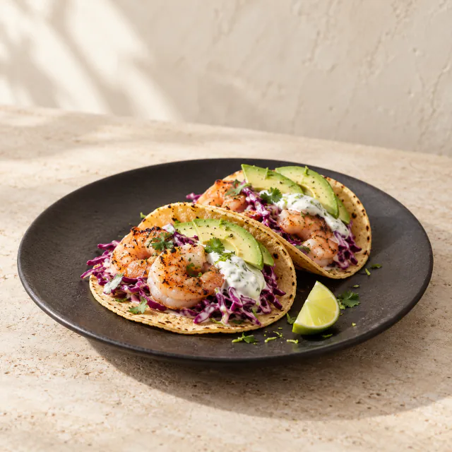 Prawn Tacos with Lime Slaw