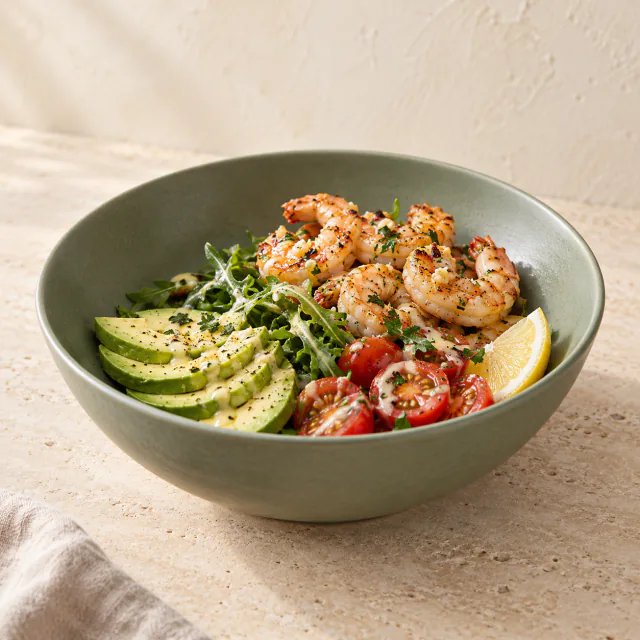 Garlic Prawn & Avocado Salad