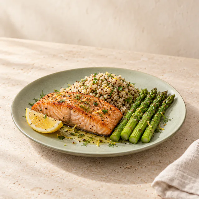 Lemon Herb Quinoa & Salmon