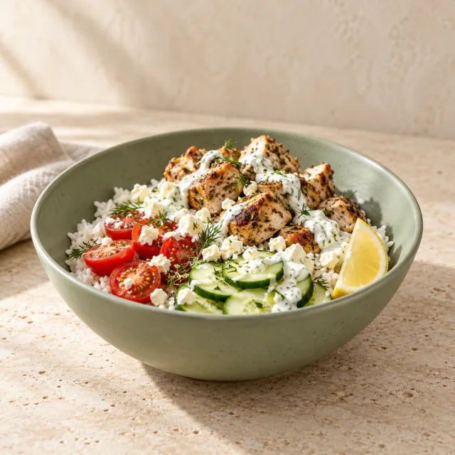 Greek Chicken Bowl with Tzatziki